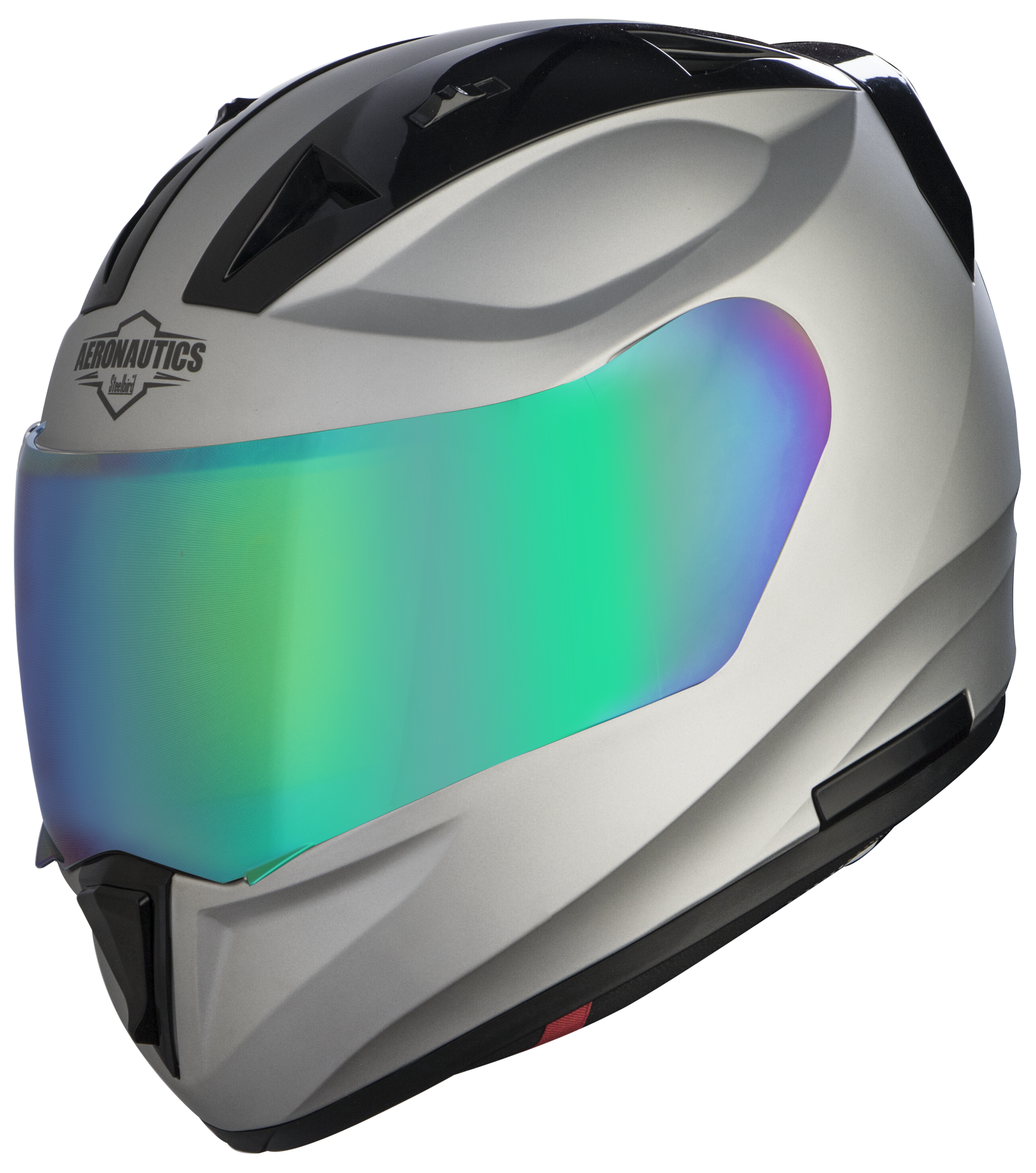 SA-1 Aeronautics Mat Silver ( Fitted With Clear Visor Extra Rainbow Chrome Visor Free)